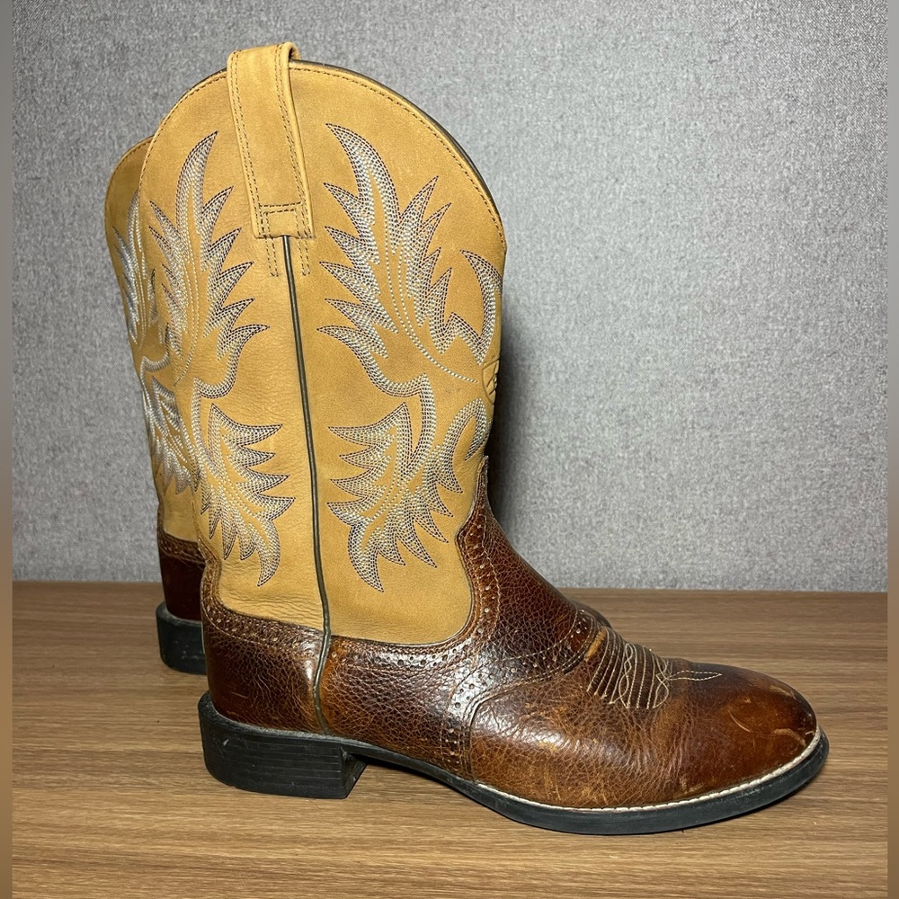 Ariat Heritage Stockman Western Leather Cowboy Riding Work Boots Mens Sz 9.5 EE
